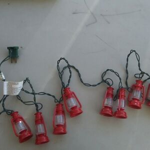 Mini Lantern String Lights - 10 Light Set. Red Lantern String Lights